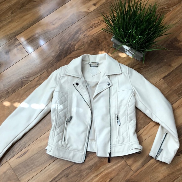 Jou Jou Jackets & Blazers - White faux leather jacket.